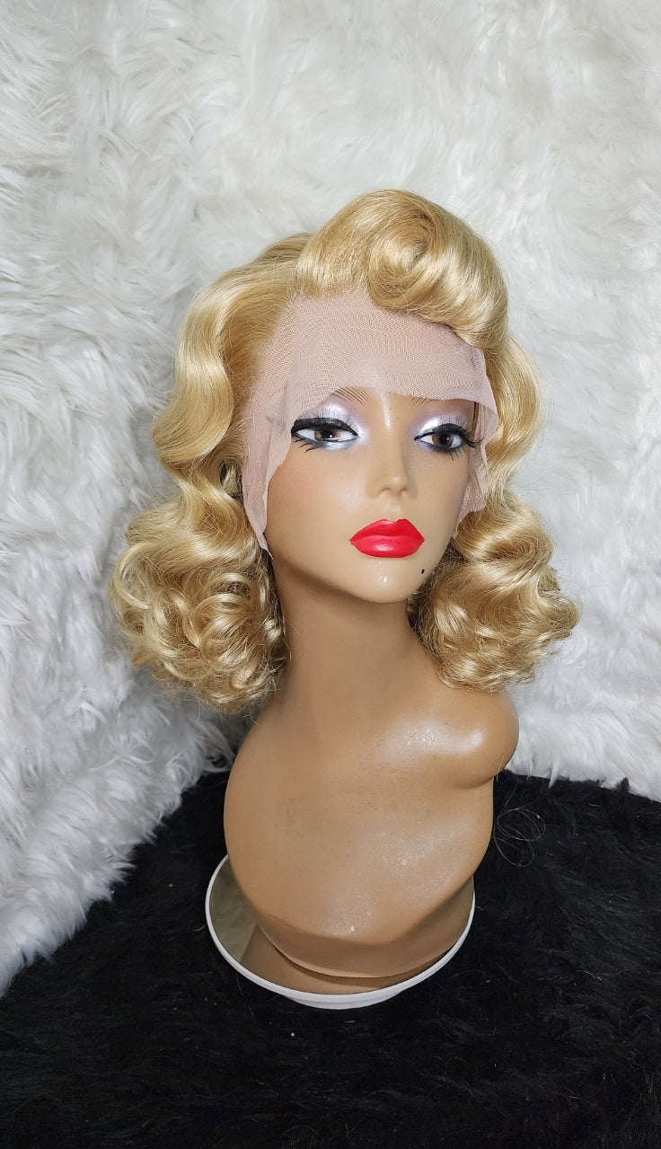 50's inspired wig with a suicide roll
