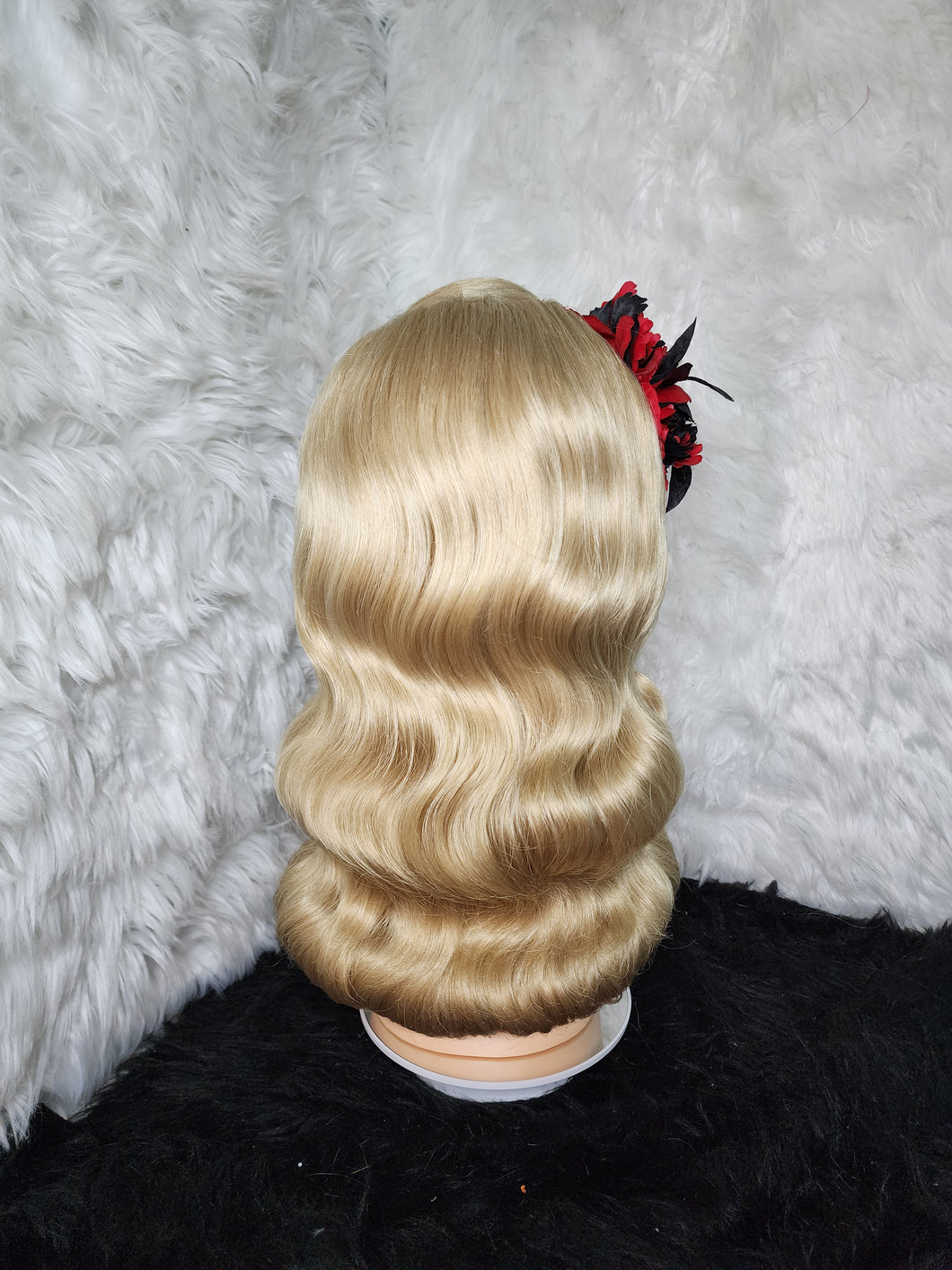Victory rolls with vintage waves