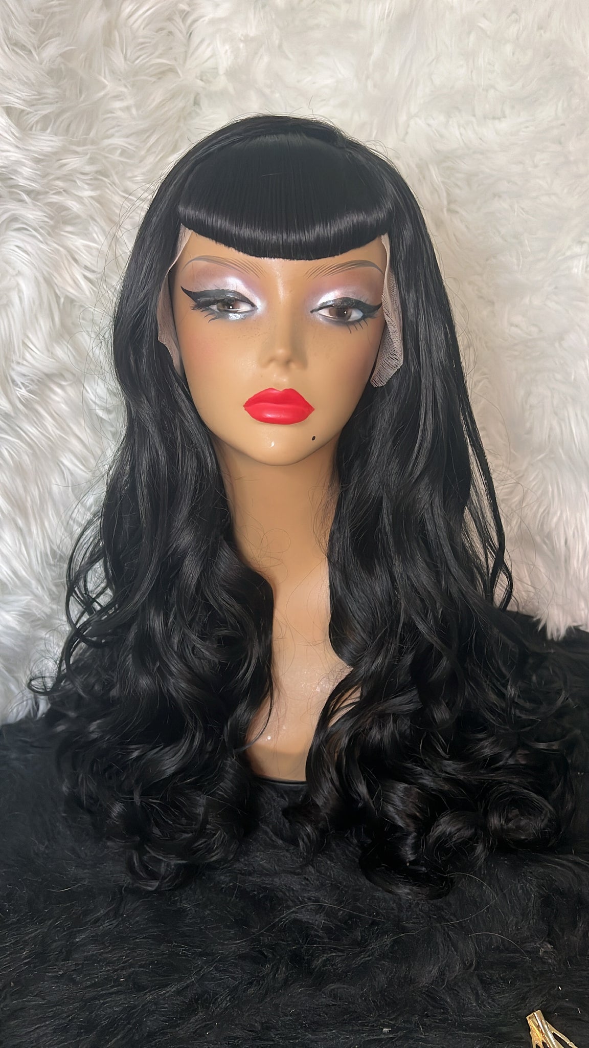 Bettie bangs with curls De Oro Wigs